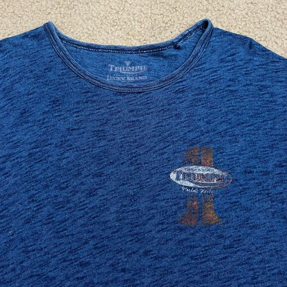 Lucky Brand Triumph Mens Blue Graphic T Shirt Size 2XL XXL - Picture 2 of 5